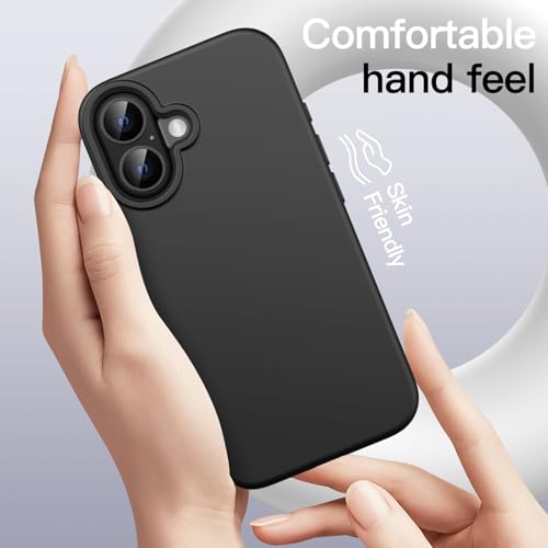 JETech Silicone Case for iPhone 16, Black | Silky Soft Touch, Shockproof Protection, Scratch Resistant, Microfiber Lining - color: Black, size: iPhone 16