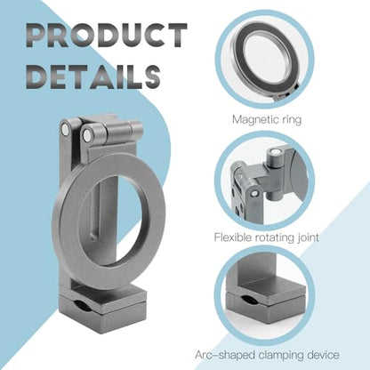 Compatible for Magsafe Phone Holder - Adjustable Foldable Phone Holder with Strong Magnets, Portable Travel Phone Bracket Compatible with iPhone 17/16/15/14/13/12 Pro Max, Smartphones (Silver) - color: Silver