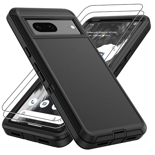 Pilaru for Google Pixel 7 Case : 14FT Military Grade Drop Protection Phone Case with 2Pc HD Screen Protector,Shockproof/Dustproof/Drop Proof Protective Case for Pixel 7-Black - color: Black, size: Google Pixel 7