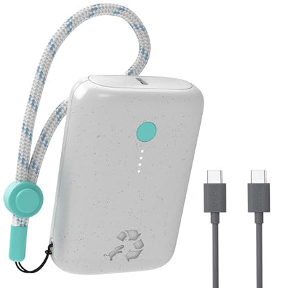 Nimble Champ Portable Charger, 10000mAh Power Bank, 20W Dual USB-C Charging - color: Luna White