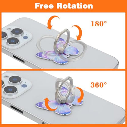 Ouligay 5PCS Butterfly Phone Ring Holder Cute Cell Phone Ring Grip