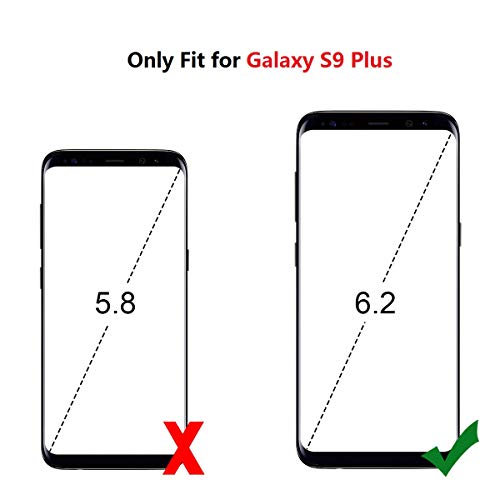 HianDier Wallet Case for Galaxy S9 Plus, Slim Protective Case with Credit Card Slot Holder Flip Folio Soft PU Leather Magnetic Closure Cover Compatible with Samsung Galaxy S9+ Plus, Black