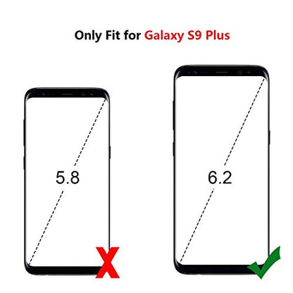 HianDier Wallet Case for Galaxy S9 Plus, Slim Protective Case with Credit Card Slot Holder Flip Folio Soft PU Leather Magnetic Closure Cover Compatible with Samsung Galaxy S9+ Plus, Black