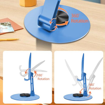 Universal Metal Cell Phone Stand, Blue - color: Blue