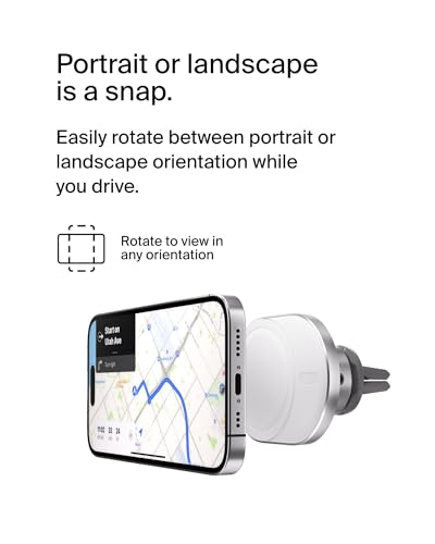 Belkin 15W MagSafe-Compatible Wireless Car Charger, Vent Mount - style: Charging Mount
