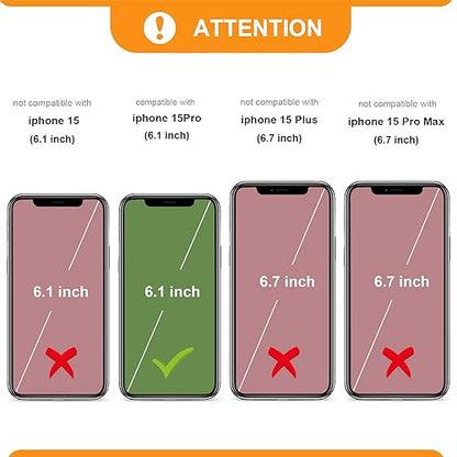Bocasal Detachable Wallet Case Card Holder for iPhone 15 Pro, Brown | RFID Blocking Kickstand Card Slots Holder PU Leather Magnetic Shockproof Wrist Strap Removable Flip Protective Cover 6.1 inch - color: Brown