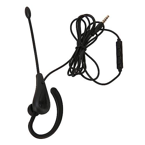 Semme Single Ear Headset with Microphone sin Single Ear Headset with Microphone Wired Noise Cancelling Earpiece for Call Center Compatible with Mobile Phones PCs Lightweight Design (3.5mm) - size: 3.5mm