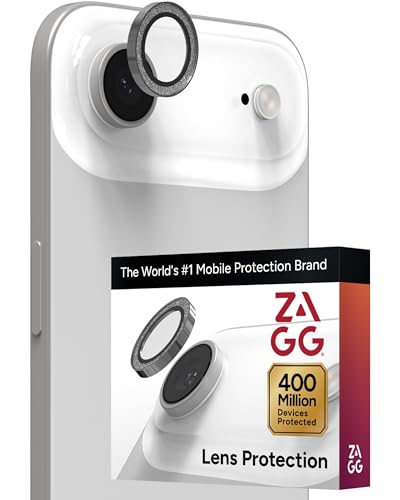 ZAGG iPhone Camera Lens Protector for iPhone Air - Silver Glitter, Camera Ring, Maximum Impact & Scratch Protection, Anti-Reflective Technology, Smudge-Resistant, Precise Fit, Glass Elite - color: Silver Glitter