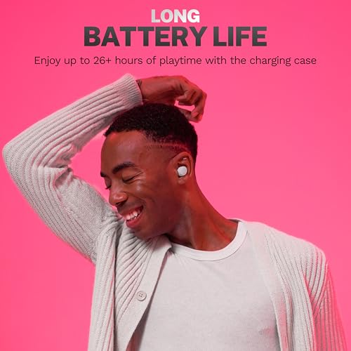 JLab Go Air Pop+ True Wireless Earbuds, in Ear Headphones, Bluetooth Earphones, 35H Playtime Ear Buds, Bluetooth Earbuds with Microphone, USB-C Charging Case, Dual Connect, EQ3 Sound, Cloud White - color: White, style: Matte