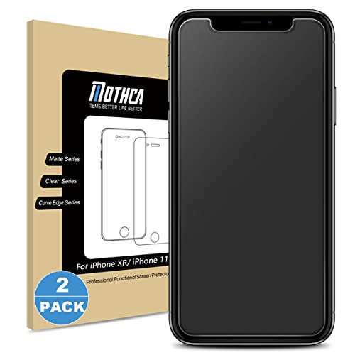 Mothca 2 Pack Matte Glass Screen Protector for iPhone XR/iPhone 11 Anti-Glare & Anti-Fingerprint Tempered Glass Clear Film Case Friendly Easy Install Bubble Free - Smooth as Silk Amazing Touch - size: iPhone XR/11-6.1 Inch