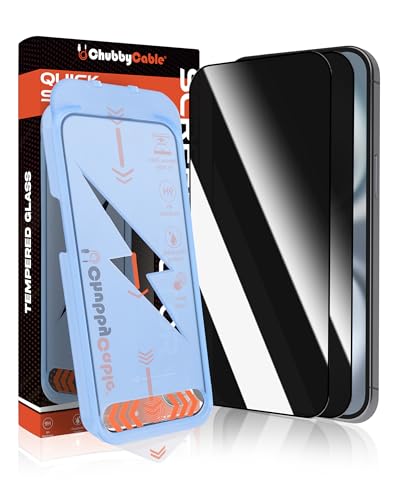 chubbycable Privacy Screen Protector for iPhone 15 Pro, 2 Pack - size: 15 Pro
