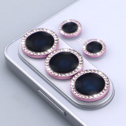 for Samsung Galaxy S26 Ultra Camera Lens Protector, Bling Diamond Metal Ring Tempered Glass Lens Cover, Sparkly Rhinestone Accessories (Pink) - color: Pink