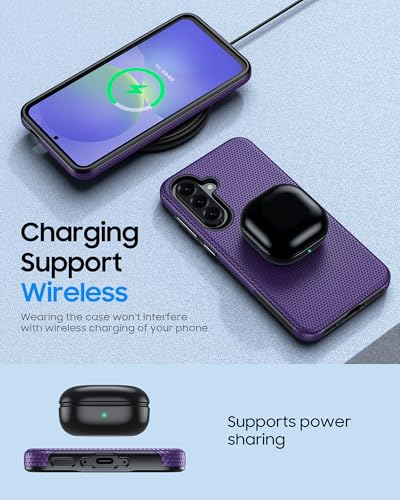 for Galaxy A37 5G Phone Case, Galaxy A36 5G Phone Case, Anti-Slip Textured, 14FT Mili-Grade Drop Protection Tested Samsung A37 5G Case, TPU+PC Dual Layer Shockproof Cover for A56 (Purple) - color: Purple