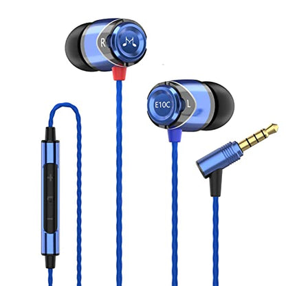 SoundMAGIC E10C Wired Earbuds, with Mic, Premium Hi-Fi, 3.5mm Jack, Blue - color: Blue, style: Modern