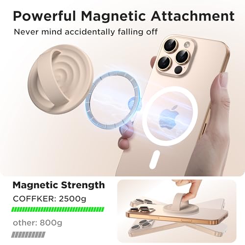 Magnetic Phone Grip for MagSafe, Silicone Ring Grip, Oat - color: Oat