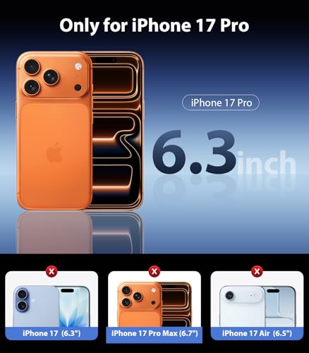 Mkeke for iPhone 17 Pro Privacy Screen Protector 3 Pack 25° Anti Spy - size: 6.3 Inch