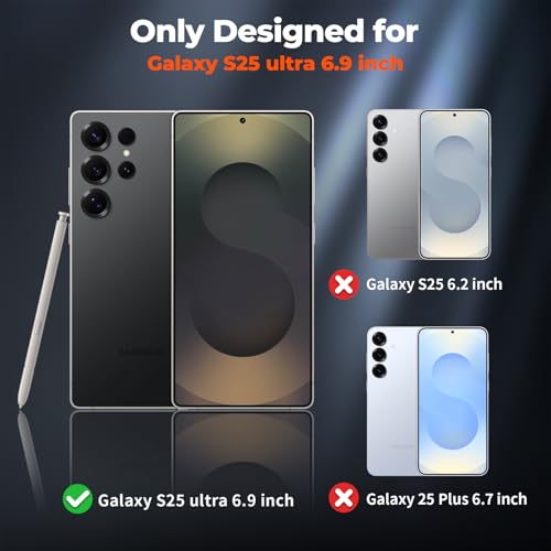 zapica Designed for Samsung Galaxy S25 Ultra Case, Black | Military Grade Drop Protection, Dual Layer Structure Design, Heavy Duty Shockproof Non-Slip Phone Cover - color: Black, size: Samsung Galaxy S25 Ultra 6.9''