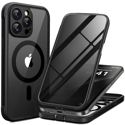 BERFY for iPhone 13 Pro Max Case, Compatible with MagSafe, Built-in Privacy Screen Protector, Camera Protection, Shockproof Full Body Phone Case 6.7", Clear Black - color: Black, size: For Iphone 13 Pro Max 6.7 Inch