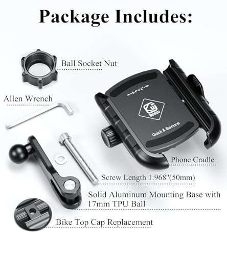 BRCOVAN Bike Fork Stem Phone Mount Holder [Camera Friendly] [1s Locking]