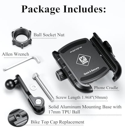 BRCOVAN Bike Fork Stem Phone Mount Holder [Camera Friendly] [1s Locking]