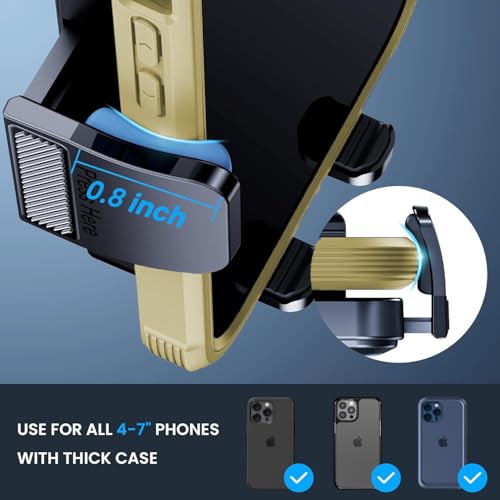 Car Phone Holder for Your Car [Thick Case Friendly] Automobile Accessories Air Vent 360 Degree Rotation [Super Stable] Dashboard Cell Phone Holder Fit for iPhone Android Smartphone - size: Small