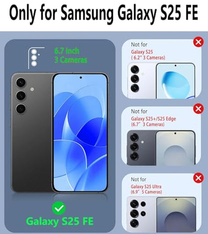 for Samsung Galaxy S25 FE 5G Case, Heavy Duty case,[Military Grade Protective ][Shockproof] [Dropproof] [Dust-Proof],(Black-Belt Clip) ﻿ - color: Black-Belt Clip