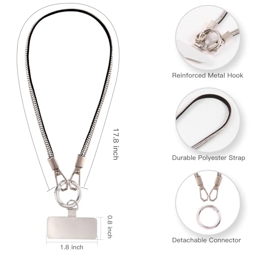 Long Pond Designer Cell Phone Wrist Strap, Anti-Lost Lanyard Wristlet Charm for iPhone 17 Pro Max&Most Cellphones, Detachable Bracelet - style: Colorful Diamond