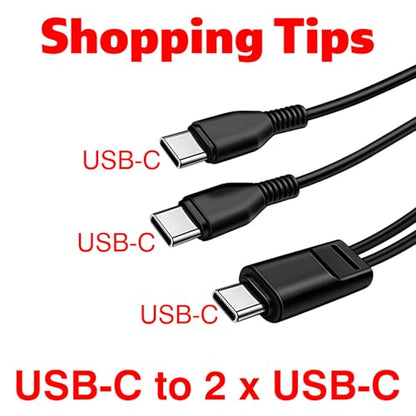 3.3FT Dual USB C Multi USB C Cable 2Pack, 2 in 1 Multi Charge Cable - size: 3.3FT*2, style: 2Type-C