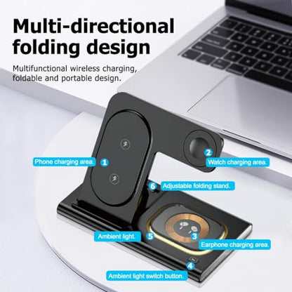 Charging Stand for Phone 16 15 14 13 12 11 Watch 10 9 8 7 6 5 4 3 2 and Earphone 4 3 2 Multiple Device Charging - color: white