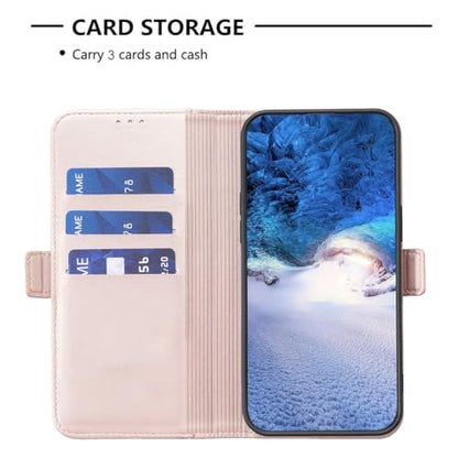 Case Compatible for UMIDIGI Power 5 Phone Case Flip Stand Cover [with Tempered Glass Screen Protector] JXX-Pink