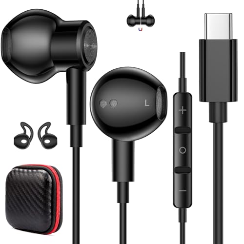 USB C Earbuds Wired Headphone for iPhone 18 Pro Max 17 16 17e,Black - color: Black