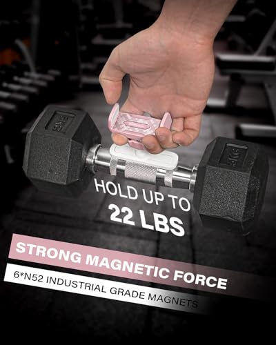 APPS2Car Gym Magnetic Phone Holder, 360 Adjustable, Compatible with 4.7-6.5" Smartphones, Alloy Base and Joint, Gym Accessories for Women, Pink - size: Pink - 1 Pack