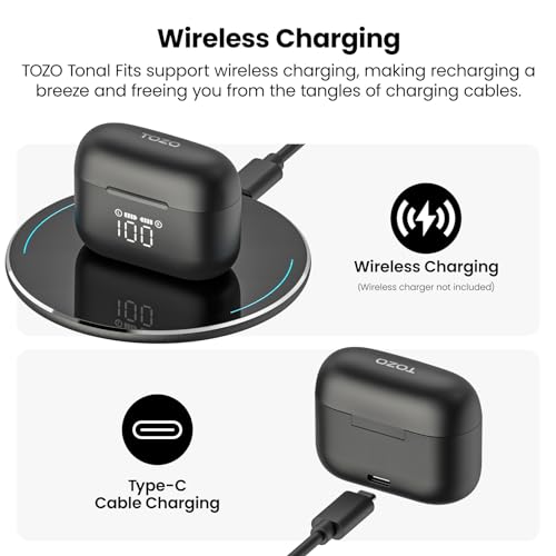 TOZO T21 Wireless Earbuds Bluetooth 5.3 in Ear Headphones Stereo Sound