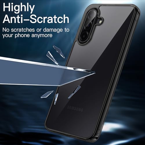 JETech Case for Samsung Galaxy A17, Anti-Yellowing, Black | Shockproof Protection, Scratch Resistant Hard PC Back, Durable Transparent TPU Bumper - color: Black, size: Galaxy A17