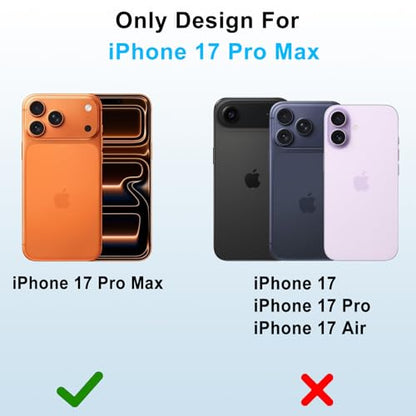 Belt Clip Holster Compatible with iPhone 17 Pro Max Defender Case with 360° Rotating Stand - Heavy Duty Protection Anti-Drop Shockproof, Black - size: iPhone 17 Pro Max
