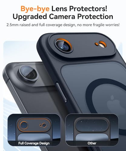CANSHN Magnetic Compatible with iPhone Air Case(6.5 Inch), Upgraded [Full Camera Protection] [Compatible with Magsafe] [Translucent Matte] Shockproof Phone Cover for iPhone 17 Air Case,Black - color: Black, size: iPhone Air (6.9 Inch,1 Lens)