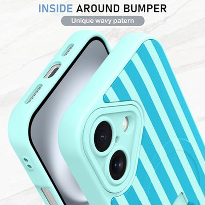 KANGHAR Compatible with iPhone 16 Case Stripes -Blue - color: Blue-Stripes, size: iPhone 16
