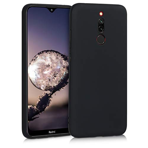 kwmobile Case Compatible with Xiaomi Redmi 8 Case - Protective Slim TPU Phone Cover - Soft Matte Finish - Black Matte
