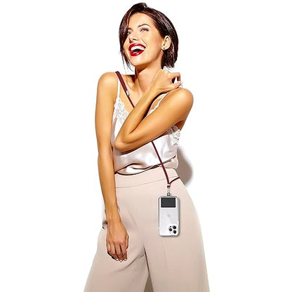 TBOC Cell Phone Lanyard [Bordeaux] - Comfortable Universal Smartphone Lanyard - Easy to Use Neck Phone Holder [Black Patch] - Adjustable Length Phone Strap Crossbody - Fits All Mobile Phones - color: Bordeaux