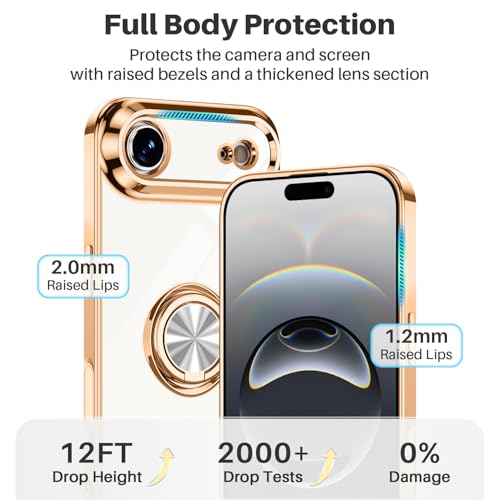 Dinick White for iPhone Air Case with Ring Holder Kickstand - color: White, size: 6.5'' iPhone Air