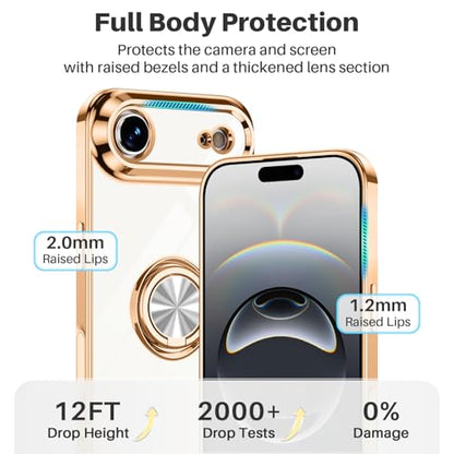 Dinick White for iPhone Air Case with Ring Holder Kickstand - color: White, size: 6.5'' iPhone Air