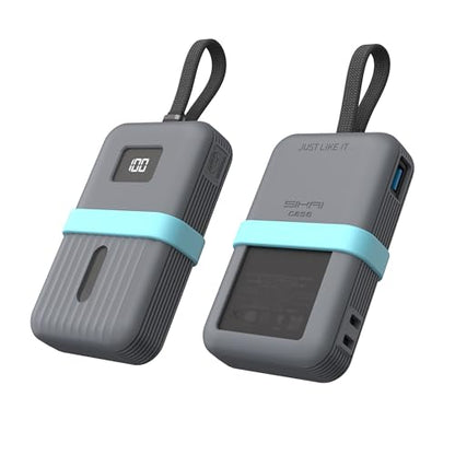 Silicone Case for Anker Zolo Power Bank (10,000mAh 30W) A1680/A1688 Protective Cover with Lanyard Slot, Drop-Proof Dust-Proof Precise Cutouts for Daily Use & Travel (Gray) - color: Gray