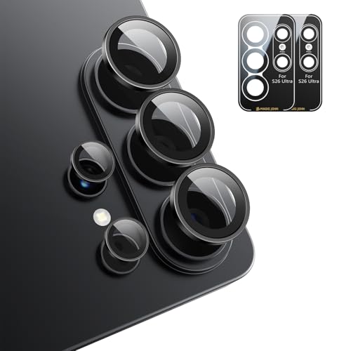 MAGIC JOHN 2 Pack for Samsung Galaxy S26 Ultra Camera Lens Protector,Black - color: Black