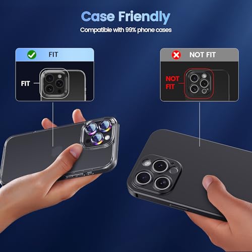 CACOE Camera Lens Protector for iPhone 14/15/16/17 Pro/Pro Max Cover - color: Colorful