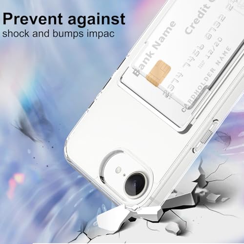 Gukalong Clear Wallet Case for iPhone 16e with Credit Card Holder | Hard PC Heavy Duty Shockproof Protection Anti-Scratch Phone Cover Card Slot Anti-Yellowing Case for Women Men - size: for iPhone 16e 2025
