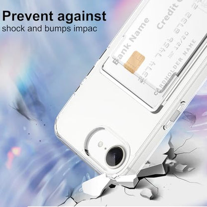 Gukalong Clear Wallet Case for iPhone 16e with Credit Card Holder | Hard PC Heavy Duty Shockproof Protection Anti-Scratch Phone Cover Card Slot Anti-Yellowing Case for Women Men - size: for iPhone 16e 2025
