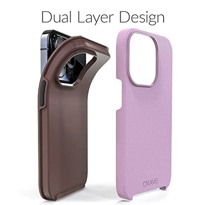 Crave Dual Guard for iPhone 14 Pro, Shockproof Protection Dual Layer Case for Apple iPhone 14 Pro (6.1") - Lilac - color: Lilac