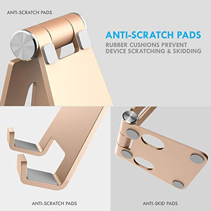 Aduro U-Rise XL Adjustable Aluminum Tablet Stand iPad Holder Foldable Phone Stand Compatible with iPhone iPad Pro 11, 9.7, 10.5 Air Mini 4 3 2, Nexus, Tab, E-Reader (4-12") Gold - color: Gold