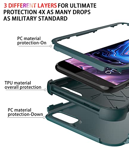 Diverbox for iPhone 8 Plus Case, iPhone 7 Plus Case [Shockproof] [Dropproof] [Dust-Proof],Heavy Duty Protection Phone Case Cover for Apple iPhone 8 Plus & 7 Plus (Dark Green) - color: Dark Green