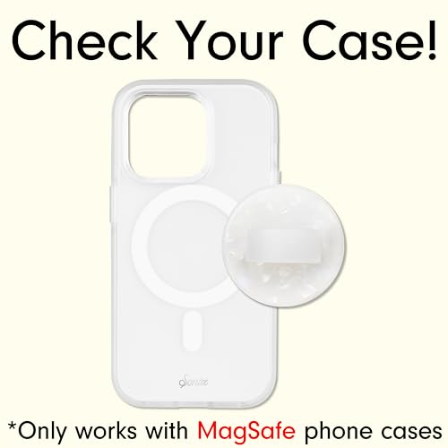 Sonix Magnetic Phone Grip, MagSafe Silicone Ring Loop Grip - Detachable Holder for Hand, Soft MagSafe Grip | White Pearl Tort